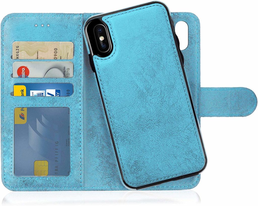 Coque iPhone XS Max portefeuille magnétique